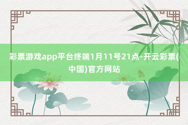 彩票游戏app平台终端1月11号21点-开云彩票(中国)官方网站